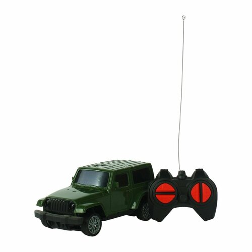 Джип радиоуправляемый КНР Model, темно-зеленый, масштаб 1:22, пульт, в коробке, PQ003-1 (2381879) джип радиоуправляемый кнр model car свет пульт в коробке 1986 2f 2372886