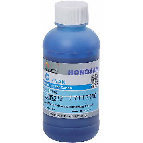 Чернила DCTec пигментные Canon TM-200 Cyan (синий) 200 мл
