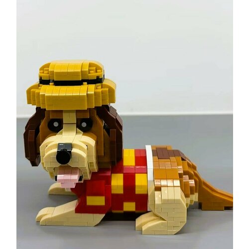 Конструктор 3Д из миниблоков RTOY Собака в шляпе, 1000 деталей - WL9149