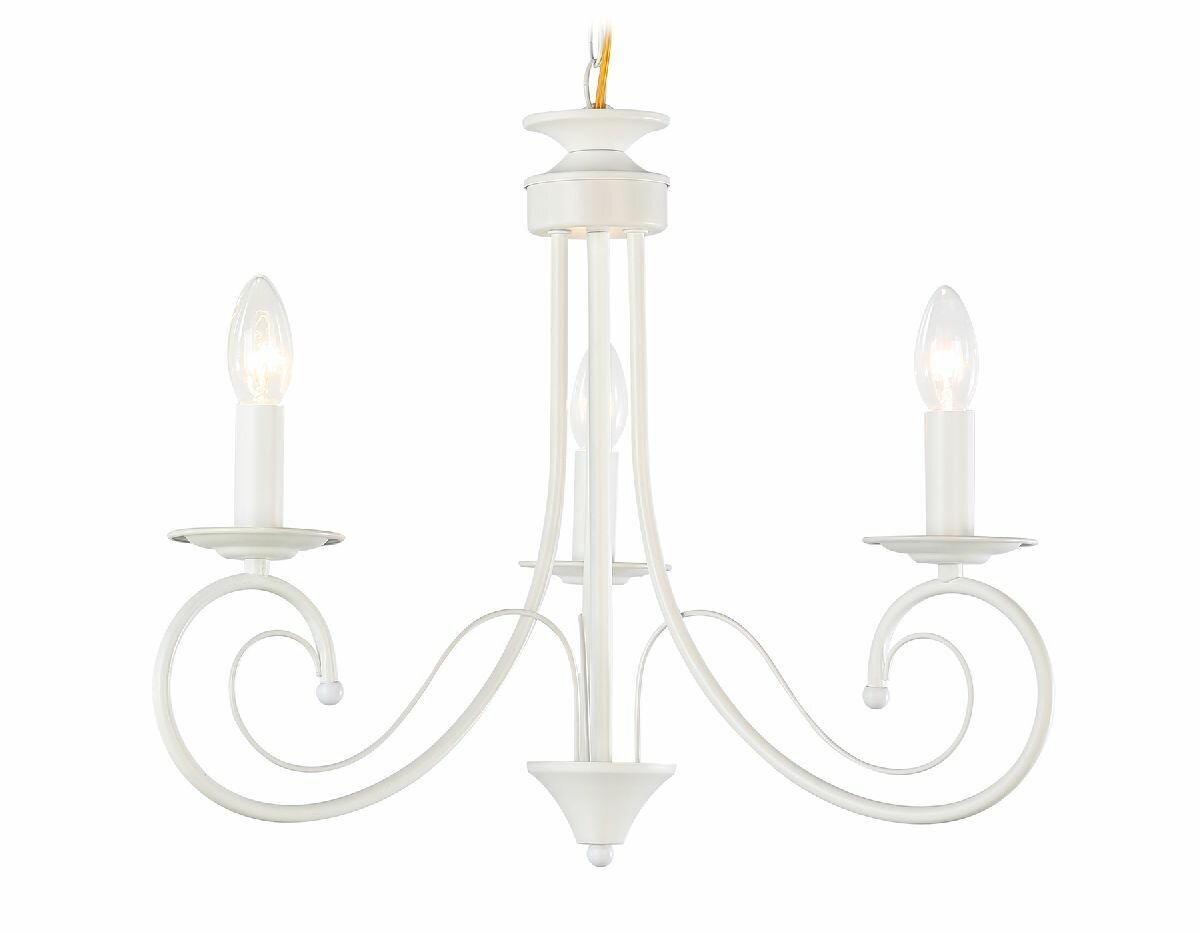 Подвесная люстра Ambrella Light Modern TR9605, Накаливания, E14, Металл/Белый, Классика, В гостиную, На потолок, Без плафона, Китай