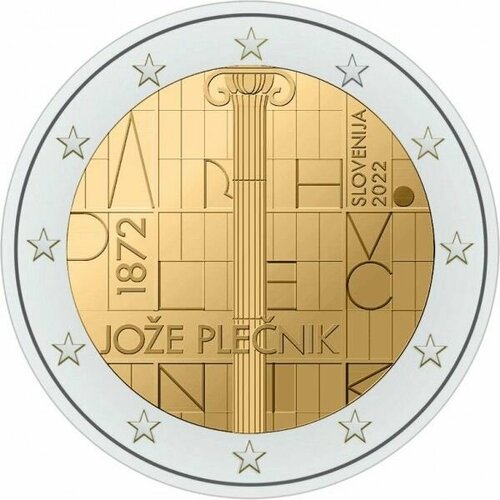 Словения 2 евро 2022 150 лет со дня рождения Йоже Плечника UNC монета 2 евро 150 лет со дня рождения йоже плечника словения 2022 г в состояние unc без обращения
