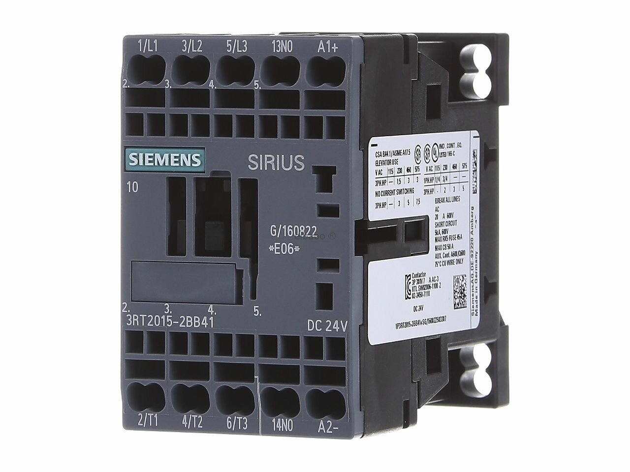 Магнитный контактор 7A 24VDC 3RT2015-2BB41 – Siemens – 4011209785243