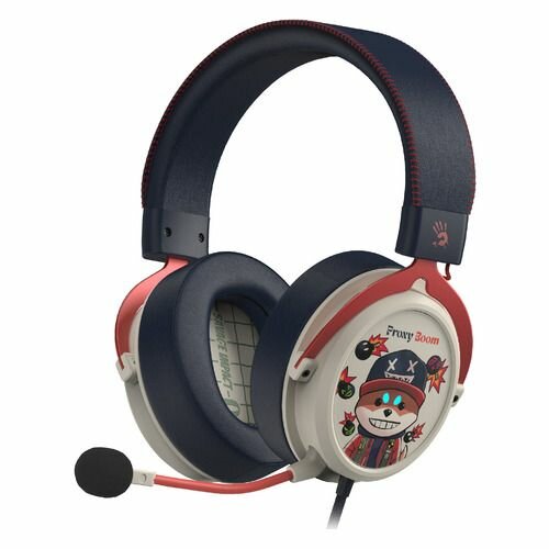 Гарнитура игровая A4TECH Bloody M595 Proxy Boom, для компьютера, мониторные, проводные, бежевый / черный