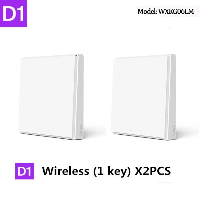 Беспроводной настенный выключатель ZigBee Aqara, 2xWireless 1K D1