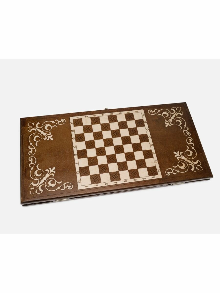 Нарды "Герб России" Handle Brand, из фанеры, с замком, коричневые — фото 1