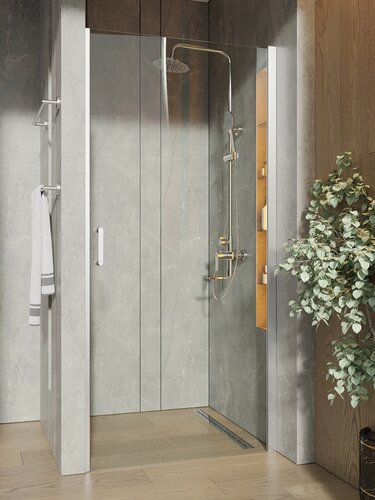 Изображение товара Душевая дверь распашная универсальная 90х190 см Orange E05-090TCR профиль хром