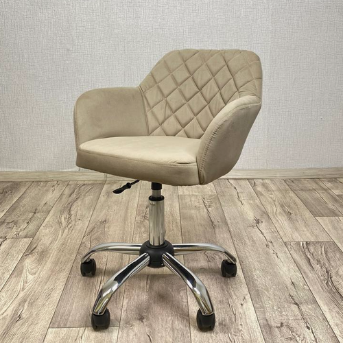 Изображение товара Кресло FITBEST, на колёсиках, бежевое, велюр, регулировка высоты, газлифт, 61см