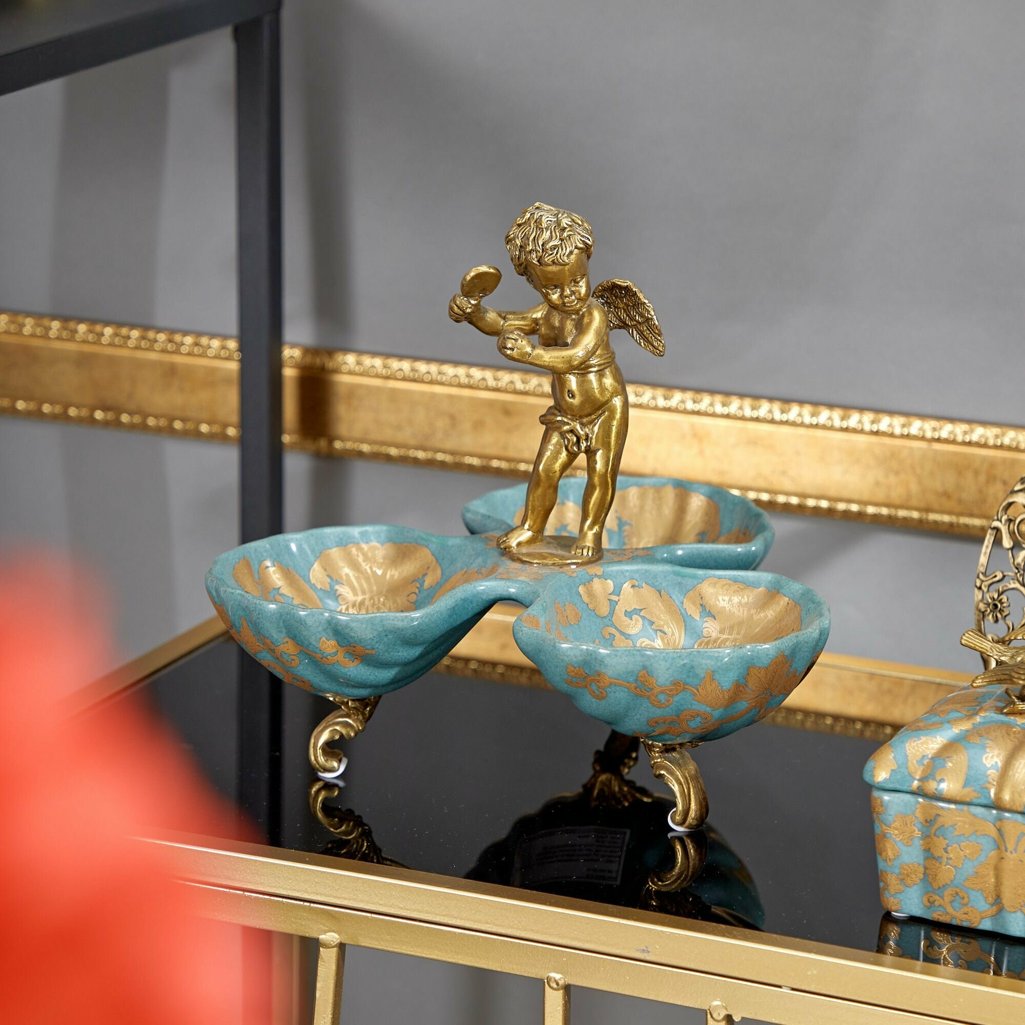 31G2197/C618EC/NB4199 Менажница с ангелом 24x24x20см, Glasar