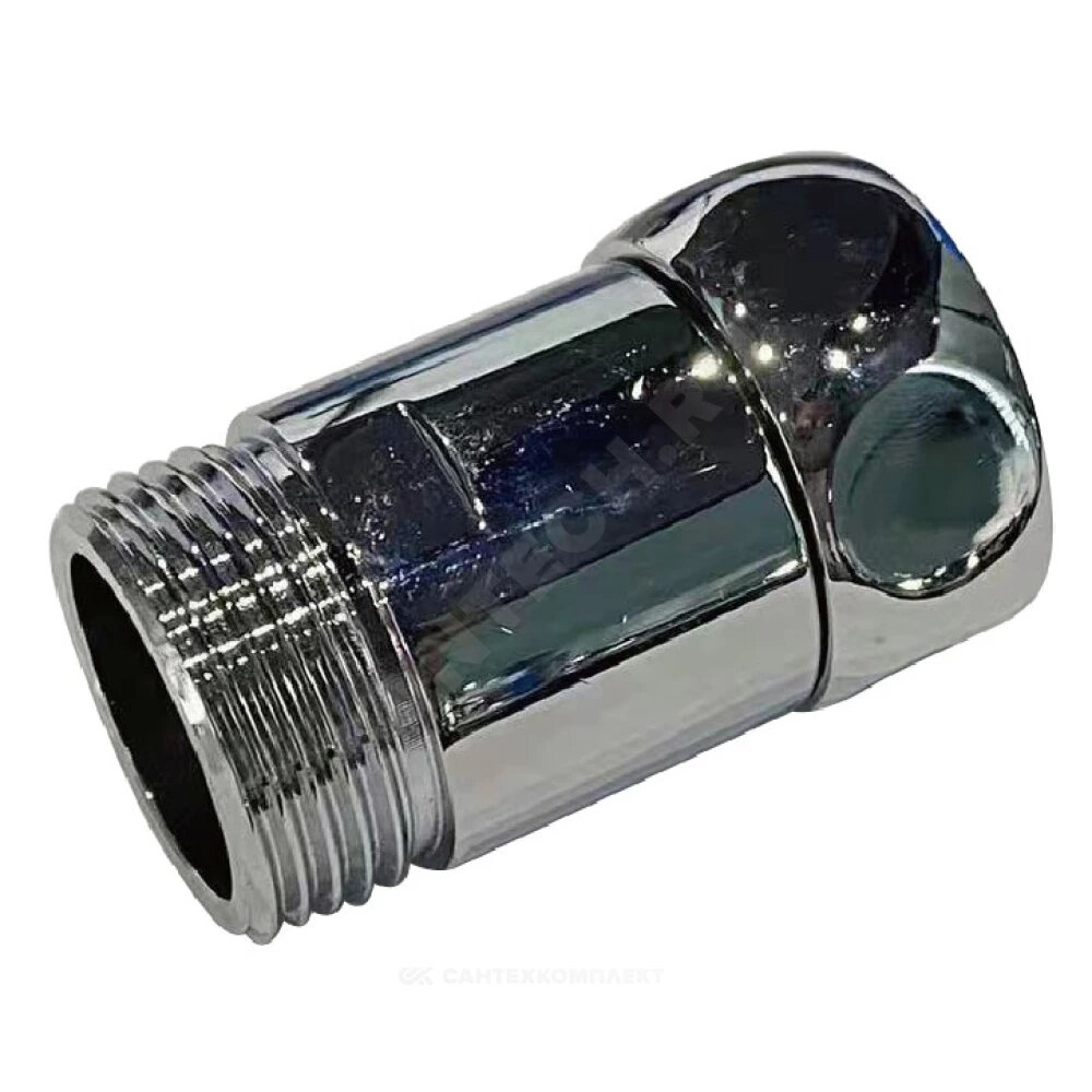 Соединитель для полотенцесушителя латунь Ду 20х15 3/4"x1/2" нак/гайка/НР прямой хром SantechSystems