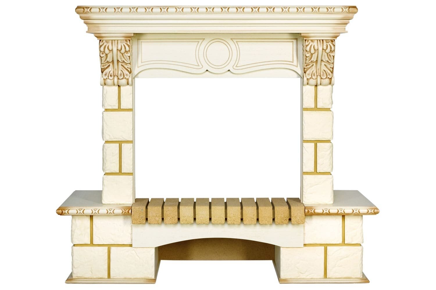 Портал Royal Flame Pierre Luxe - Шампань / Слонова кост с патиной