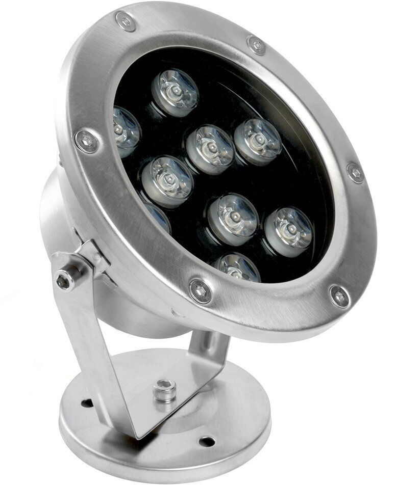 Светодиодный прожектор подводный Feron LL-824, 9W, AC24V, низковольтный, 2700K, металлик, 140*80*160mm, IP68