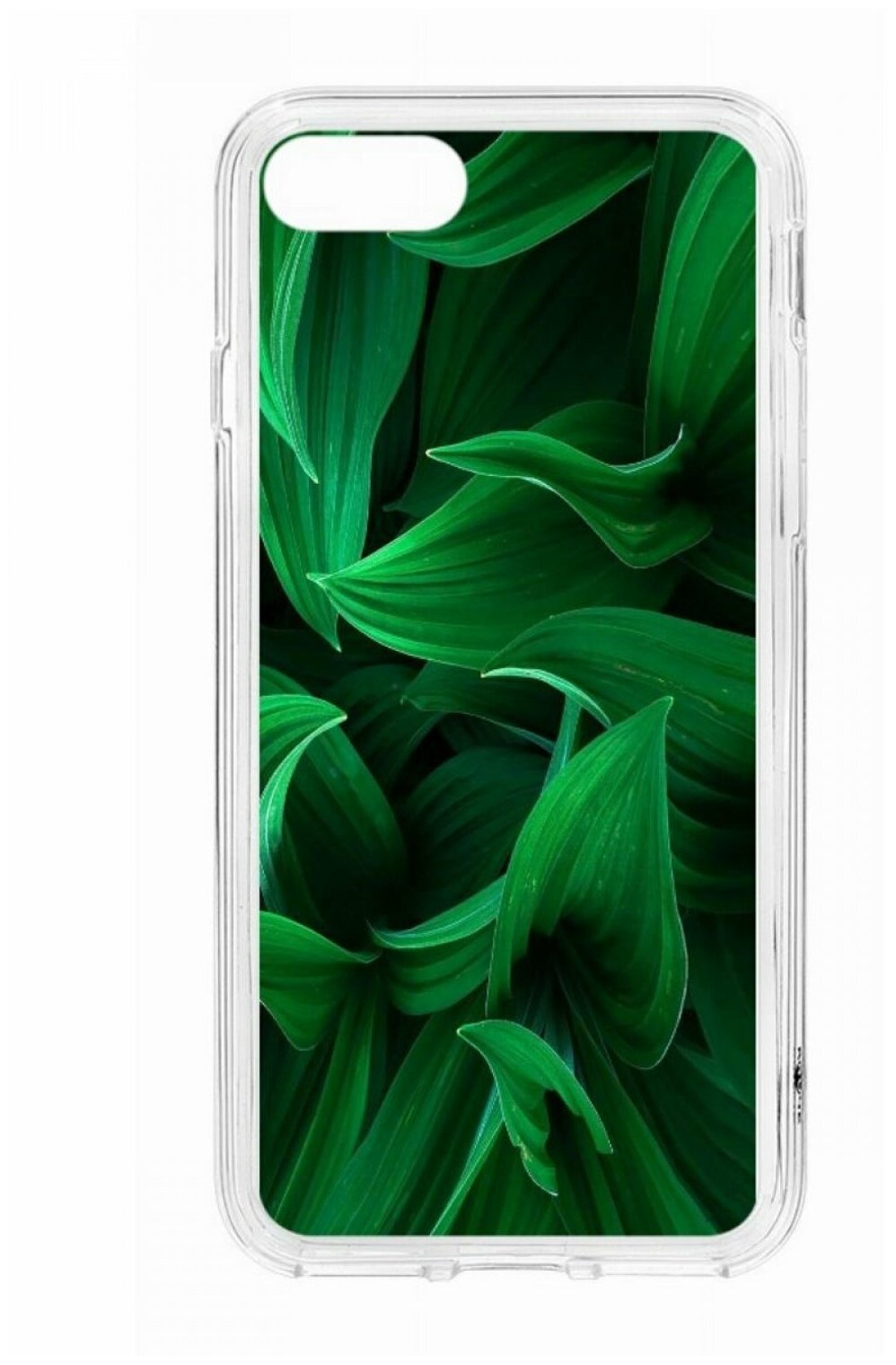 Чехол для iPhone 7/8/SE Kruche Print MagSafe Grass,прозрачная накладка с защитой камеры,с рисунком,противоударный силиконовый бампер с принтом