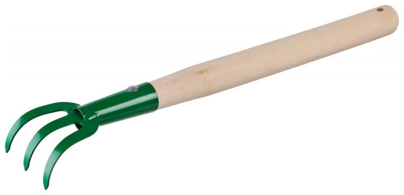 Рыхлитель с деревянной ручкой 3-хзубый росток 39616