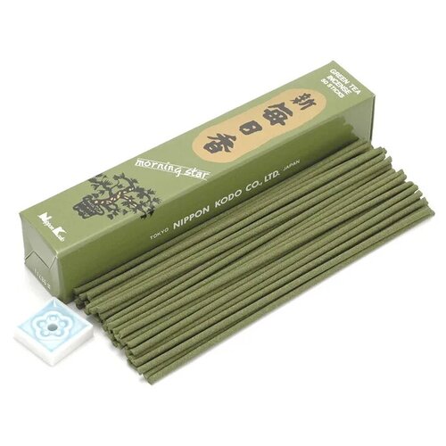 Благовония Nippon Kodo, MS GREEN TEA, 50 палочек + подставка благовония nippon kodo ms sage 50 палочек подставка