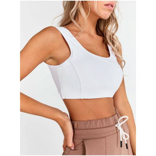 фото Спортивное бра, топ женский, топ спортивный, топ-бра (m, белый), eazyway