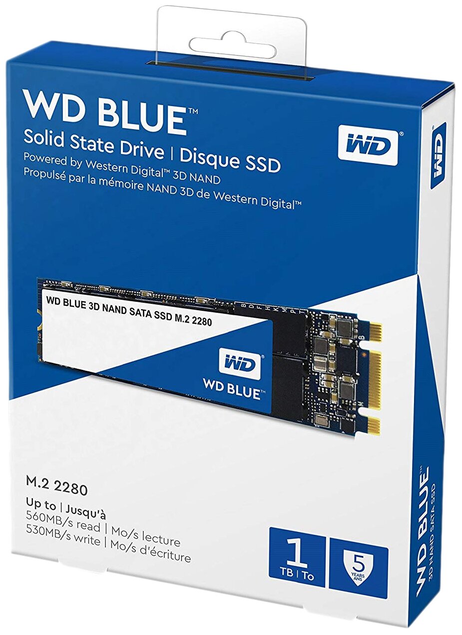Твердотельный накопитель Western Digital WD Blue SATA 1 ТБ M2 WDS100T2B0B