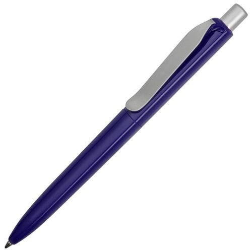Ручка пластиковая шариковая Prodir DS8 PSP с металлическим клипом, цвет синий/серебристый
