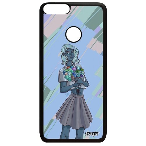 фото Красивый чехол для смартфона // huawei p smart 2018 // "девушка и цветы" стиль букет, utaupia, голубой