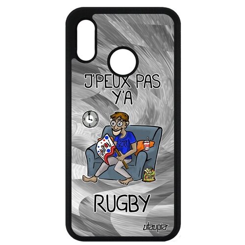 фото Модный чехол на мобильный // huawei p20 lite // "не могу - смотрю регби!" комикс повод, utaupia, зеленый