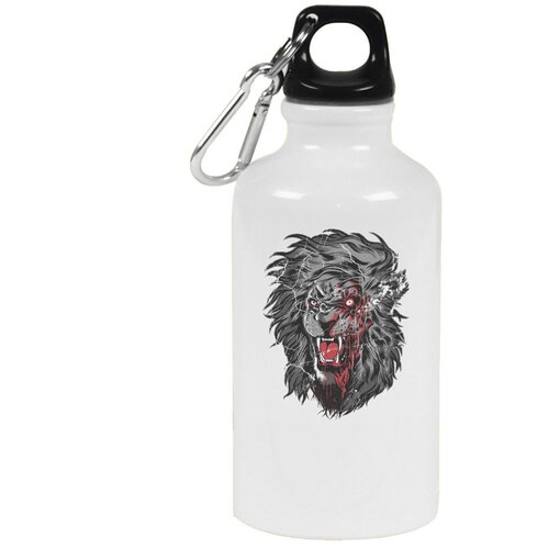 Бутылка с карабином CoolPodarok Кровавый серый лев