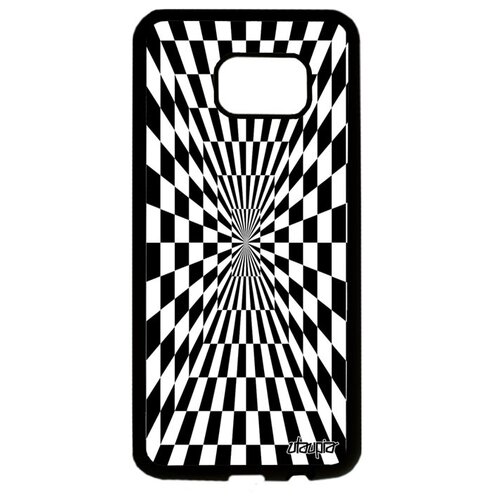 фото Противоударный чехол на мобильный // galaxy s7 edge // "иллюзия шахмат" зеркало квадраты, utaupia, черный