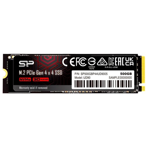 Накопитель SSD Silicon Power PCI-E 4.0 x4 500Gb SP500GBP44UD9005 M-Series UD90 M.2 2280