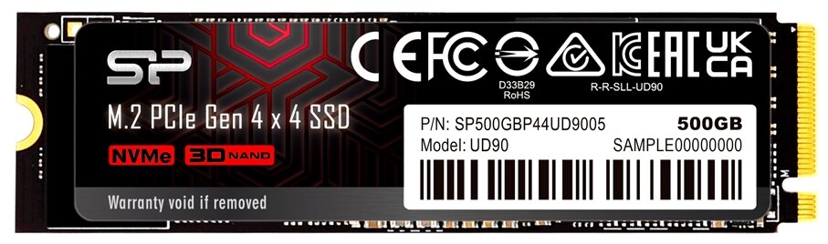 Твердотельный накопитель SSD Silicon Power PCI-E 4.0 x4 500Gb M-Series UD90 M.2 2280