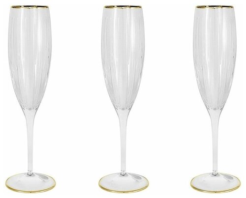 Набор из 6-ти бокалов для шампанского Пиза золото Объем: 150 мл