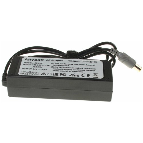 блок питания для ноутбука lenovo adlx90nlt3a Блок питания Anybatt 22-U1-252 20V 4,5A, 90W, 7.9*5.6 mm, pin для IBM-Lenovo B590, ThinkPad X230, B580, ThinkPad X220, ThinkPad X201, ThinkPad X200, ThinkPad T430s, ThinkPad X100e, B480, ThinkPad Edge E530, ThinkPad X220i, ThinkPad X120e,