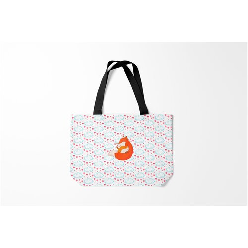 фото Сумка-шоппер / 46х35 см / звери / лисы лисичка burnettie