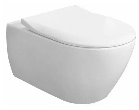 Унитаз подвесной Villeroy & Boch Subway 2.0 5614R201 37x56 безободковый с сиденьем