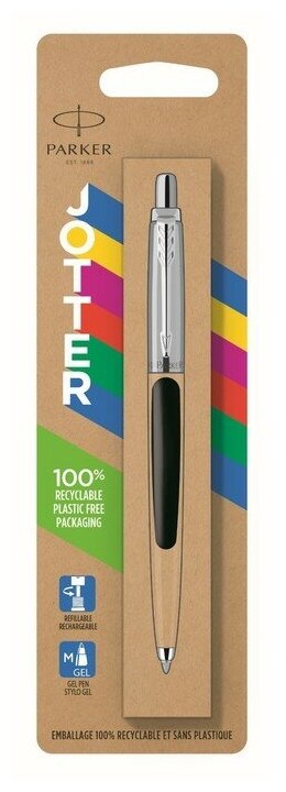 Ручка гелевая Parker JOTTER ORIGINALS BLACK, синяя, блистер 2140495