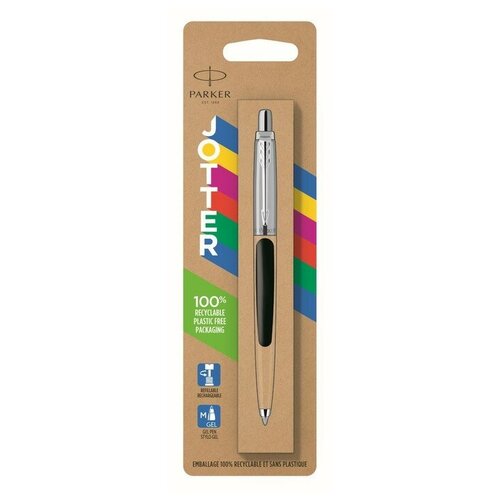 Ручка гелевая Parker JOTTER ORIGINALS BLACK, синяя, блистер 2140495 parker шариковая ручка jotter originals plastic k60 m 2123427 1 шт