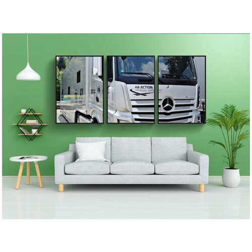 фото Набор модулных постеров для интерьера "грузовая машина, формула 1, мерседес" 60x90 см. в тубусе, без рамки lotsprints