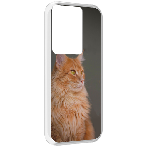 Чехол MyPads кошка мейн кун 1 для Itel Vision 3 Plus / Itel P38 Pro задняя-панель-накладка-бампер