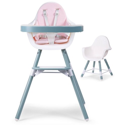 Стульчик для кормления Childhome Evolu 2 Jade Green с подушкой Tricot Pastel Old Pink аксессуары для мебели childhome корзина evolu 2