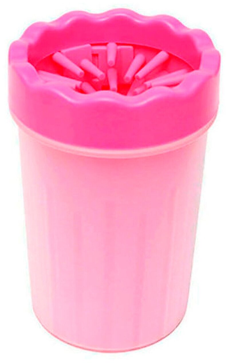 Лапомойка для собак / Переносная силиконовая лапомойка стакан, розовая - фотография № 3