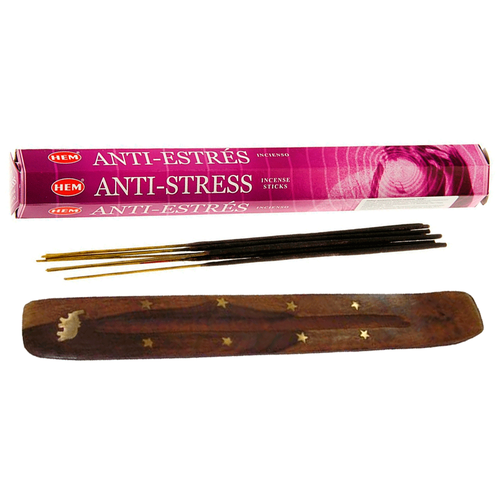 Купить Благовоние HEM Anti Stress (Антистресс), 20 палочек + подставка