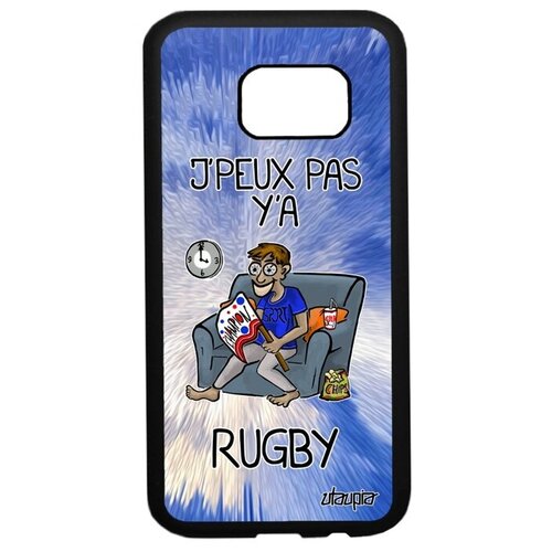 фото Красивый чехол на телефон // galaxy s7 // "не могу - смотрю регби!" комикс юмор, utaupia, голубой