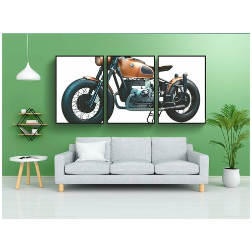 фото Набор модулных постеров для интерьера "bmw, мотоцикл, велосипед" 60x90 см. в тубусе, без рамки lotsprints