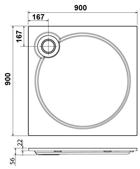 Поддон для душа CEZARES TRAY-S-A-90-56-W из искусственного мрамора - фотография № 4