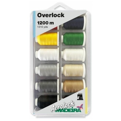 Набор ниток Aerolock №125 Blister Box 12*1200м Madeira 8098 набор ниток madeira aerolock 120 мультиколор 4шт 1200м 2