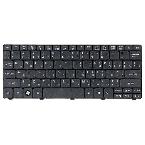 Клавиатура для ноутбука Acer Aspire One 521, 532, 532H, 533, D255, D257, D260, D270, E350, em350, E355, ZE6, One Happy, N55, Pav80, черная, гор клавиатура для ноутбука acer для aspire one 521 532 532h 533 d255 d257 d260 d270 e350 em350 e355 ze6 для one happy n55 pav80 белая