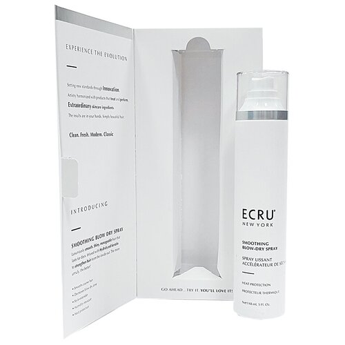 Купить ECRU Smoothing Blow Dry Spray - Спрей разглаживающий для укладки феном (в подарочной упаковке) 148 мл, ECRU New York