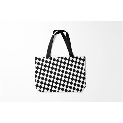 фото Сумка-шоппер / 46х35 см / тренды / абстракция клетки burnettie