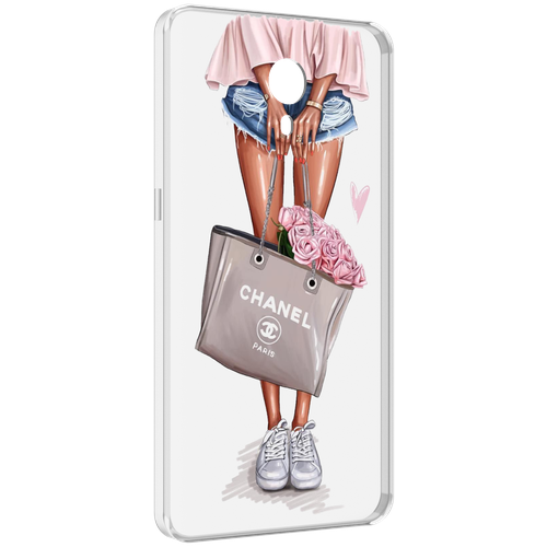 Чехол MyPads Девушка-с-сумкой женский для Meizu M3 Note задняя-панель-накладка-бампер