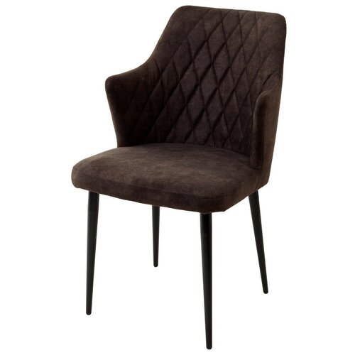 фото Кухонный-обеденный стул-кресло herman темно-коричневый #31, античная ткань / черный каркас . для гостиной m-sity (м-сити) / ru-stol. ru m city