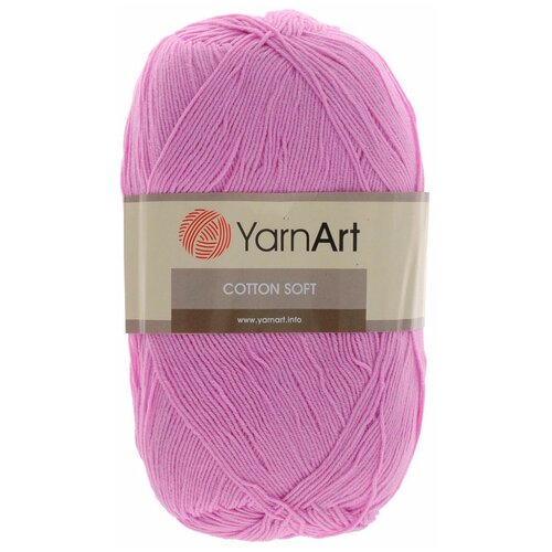 фото Пряжа для вязания yarnart 'cotton soft' 100гр 600м (55% хлопок, 45% акрил) (20 розовый), 5 мотков