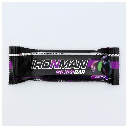 Батончик Slim Bar с L-карнитином, чернослив, тёмная глазурь, 50 г ironman батончик slim bar с l карнитином чернослив тёмная глазурь спортивное питание 50 г