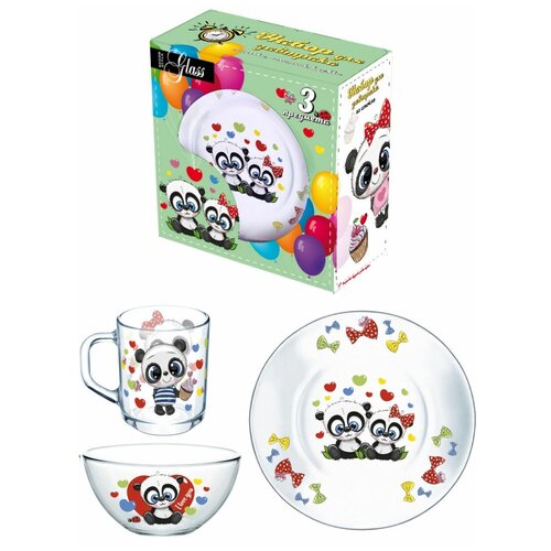 Набор посуды детский (3 предмета) / стекло